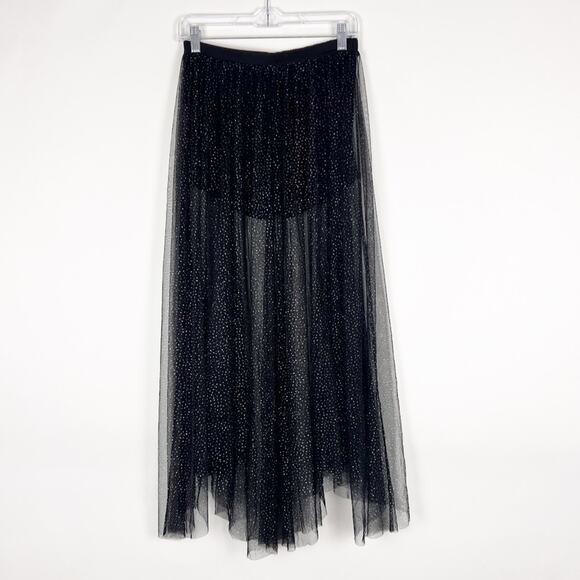 Free People Brightest Star Sheer Maxi Skirt Black Size XS - Picture 2 of 4